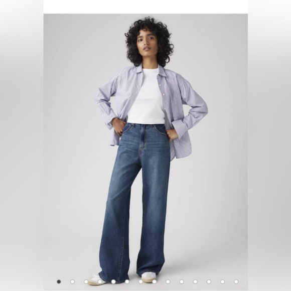 Cinch Baggy Blue Wide-Leg Women Levi’s Jeans - Picture 6 of 13